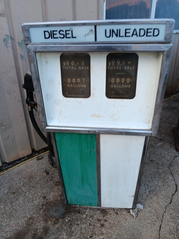 Vintage Dual-Sided Gas Station Fuel Pump Diesel & Gasoline Complete Pump