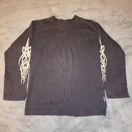 DUBSTER Shirt Youth 8-10 Black Tribal Sleeve Graphic Long Sleeve Crew Neck Tee
