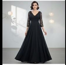 Azazie Women’s Formal Event Dress Long Maxi Size A2 Black Lace Bodice Princess