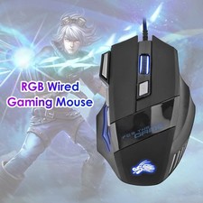 5500 DPI Gaming Mouse 7 Button USB Wired LED Breathing Fire Button Laptop PC