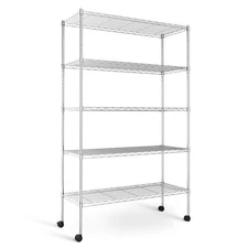YSSOA Heavy Duty 5-Tier Storage Shelving Unit, 35.83" W x 13.98" D x 61.02" H,
