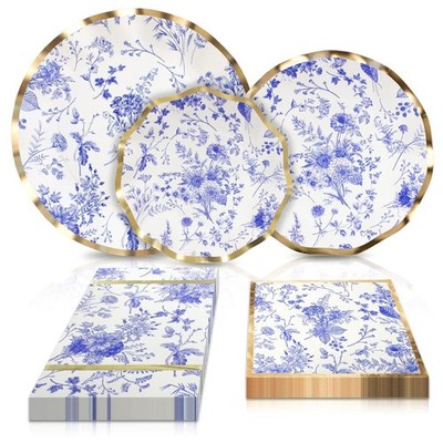 Sophistiplate 64Pcs Tableware Set. Decorative Paper Plates. Premium, Heavywei...
