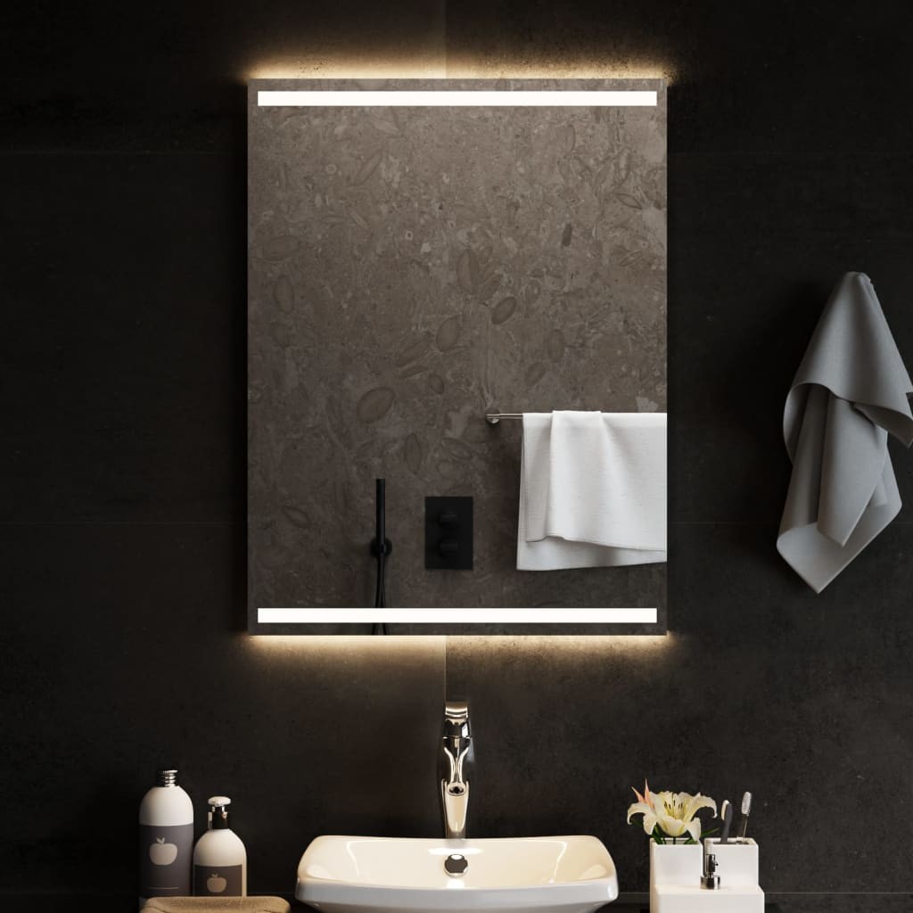Specchio Bagno LED 60x80 cm Retroilluminato Touch Antiappannamento