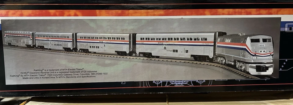 New MTH Rail King 30-4018-0 Amtrak Genesis R-T-R Train Set w/ Horn & Lights - Image 4 of 4
