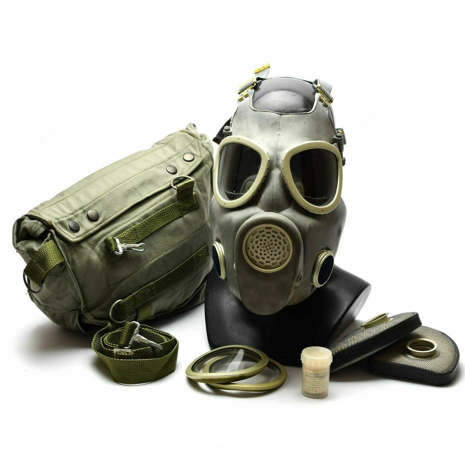 Polish Military Gas Mask MP-4 Genuine respiratory chemical Grey Olive OD NEW
Opens in a new window o