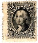 USA 1861 George Washington 12 Cent Postage Stamp Black Used Sc 69 SA 499 — photo 9