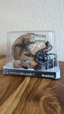 Riddell Mini Helmet SaluteTo Service Dallas Cowboys ''De Marcus Ware'' Auto Signed