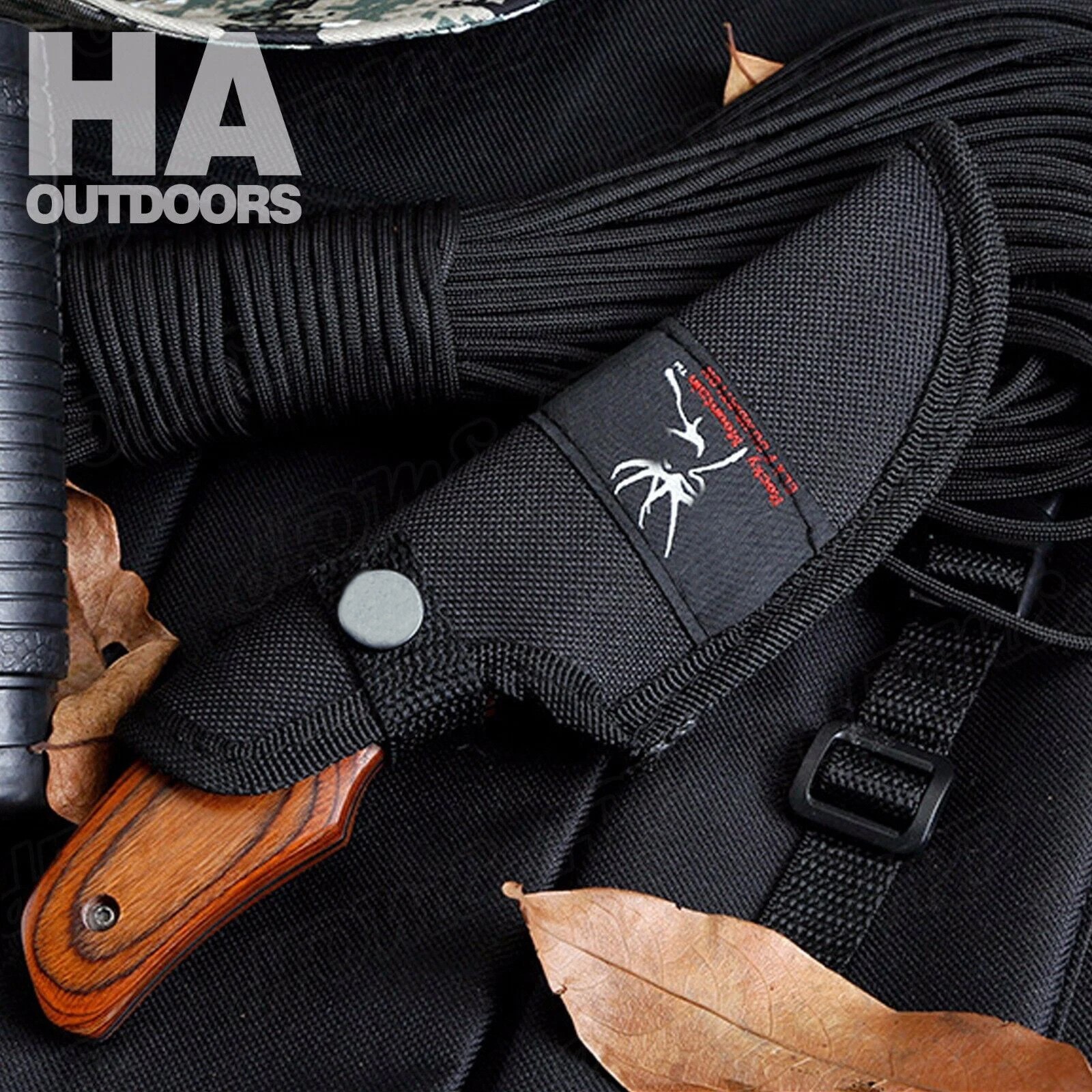 Outdoor Hunting Knife Camping Survival Knife Fixed Blade Wood Handle Gift 076 AU — image 6