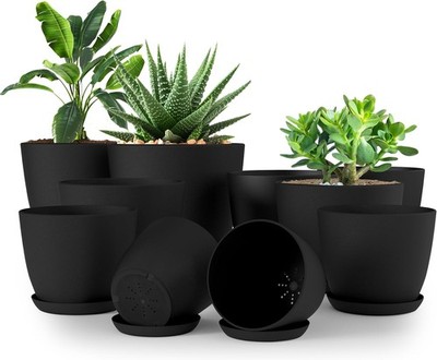 Utopia Home Kunststoff-Pflanzgefäße   Blumentöpfe für den Innenbereich, 10 Stück