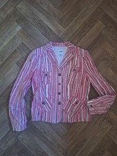 Vintage? Ladies Moschino Pink Cotton Jacket Size Uk 16 Boho Individual Style