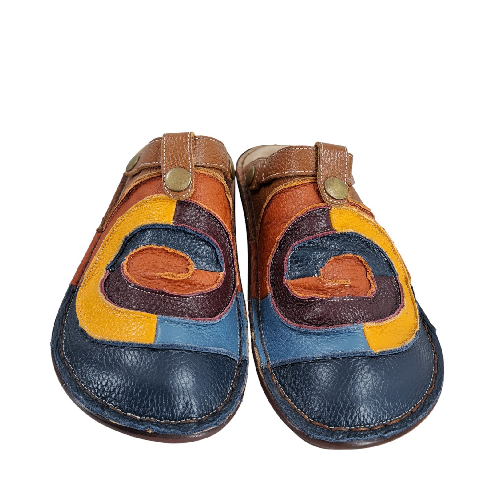 Spring Step Lollipop Patchwork Leather Clogs Slid… - image 3
