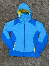 LL Bean Blue Color Block Jacket Unisex Youth Size XL 18 Water Resistant Coat