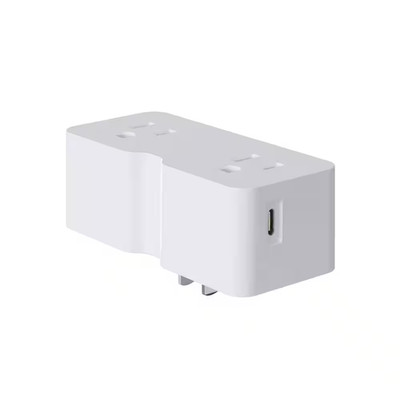 2 Prong to 3 Prong Outlet Extender with Type C and Type a USB Wall Charger, Powe