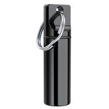 Small Pocket Pill Box Keychain, Aluminium Alloy Portable Pack of 1, Black