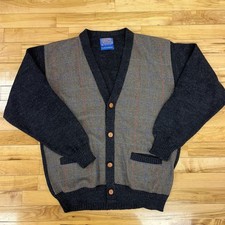Vintage 70s 80s Pendleton Pure Virgin Wool Cardigan Medium Country Traditionals