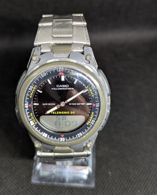 Casio AW-80D-1AV Telememo 30 Ana-Digi Watch Stainless Steel Module 2747