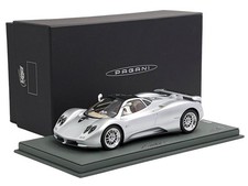 PAGANI ZONDA C12 SILVER RESTORATION W/DISPLAY CASE 1/18 MODEL BY BBR P18170 A