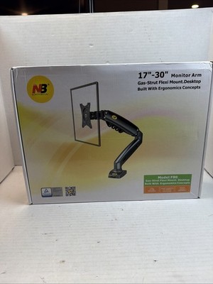NB Flexible Black Monitor Arm Fits 17''-30'' with Gas-Strut & VESA North Bayou F80