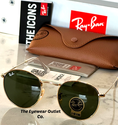 Store Display Rayban Round Metal RB3447 Green G15 Lens Men / Women