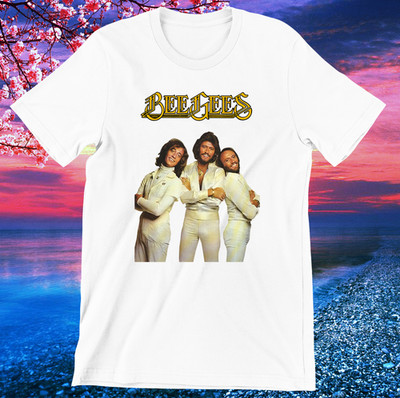 Bee Gees Band  Gildan T-shirt For Mens White Size S To 4XL