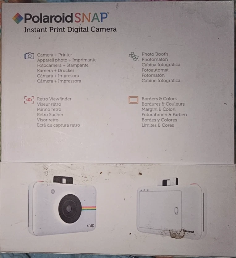 Polaroid Snap Instant Print Digital Camera White Retro Viewfinder Photo Booth - Image 2 of 2