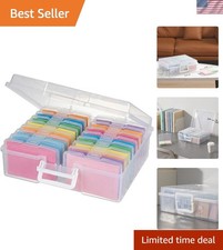 Photo Storage Boxes with Handle, Photo Organizers and Storage 1Pack Clear, ...