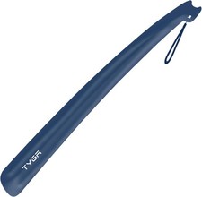 TYGA Shoe Horn Long Handled 17in 43cm Plastic Shoehorn for Men, Blue
