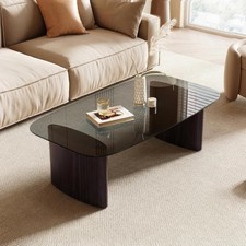 Modern Glass Coffee Table, Coffee Table for Living Room,Tempered Glass- with