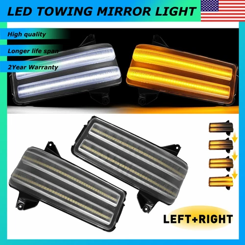 For 2020+ GMC Silverado 2500HD 3500HD Sierra?LED Towing Mirror Light Accessories