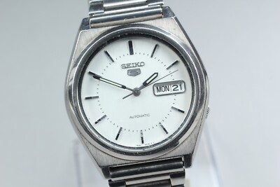 EXC+5] SEIKO 5 Automatic Day Date White Dial Men's Watch