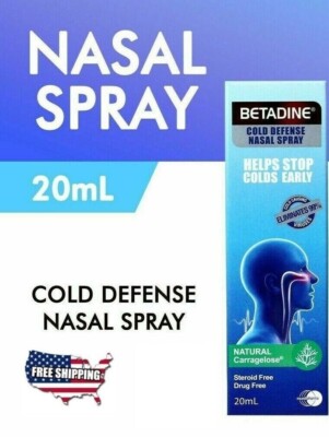 New 20ml Betadine Adult Cold Defence Nasal Spray Eliminates 99% Virus