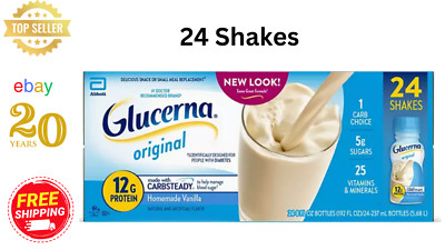 Glucerna Nutritional Shake, Homemade Vanilla, 8-fl-oz Bottle, 16 Count