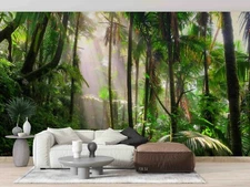 3D Green Forest Self-adhesive Removeable Wallpaper Wall Mural Sticker 17