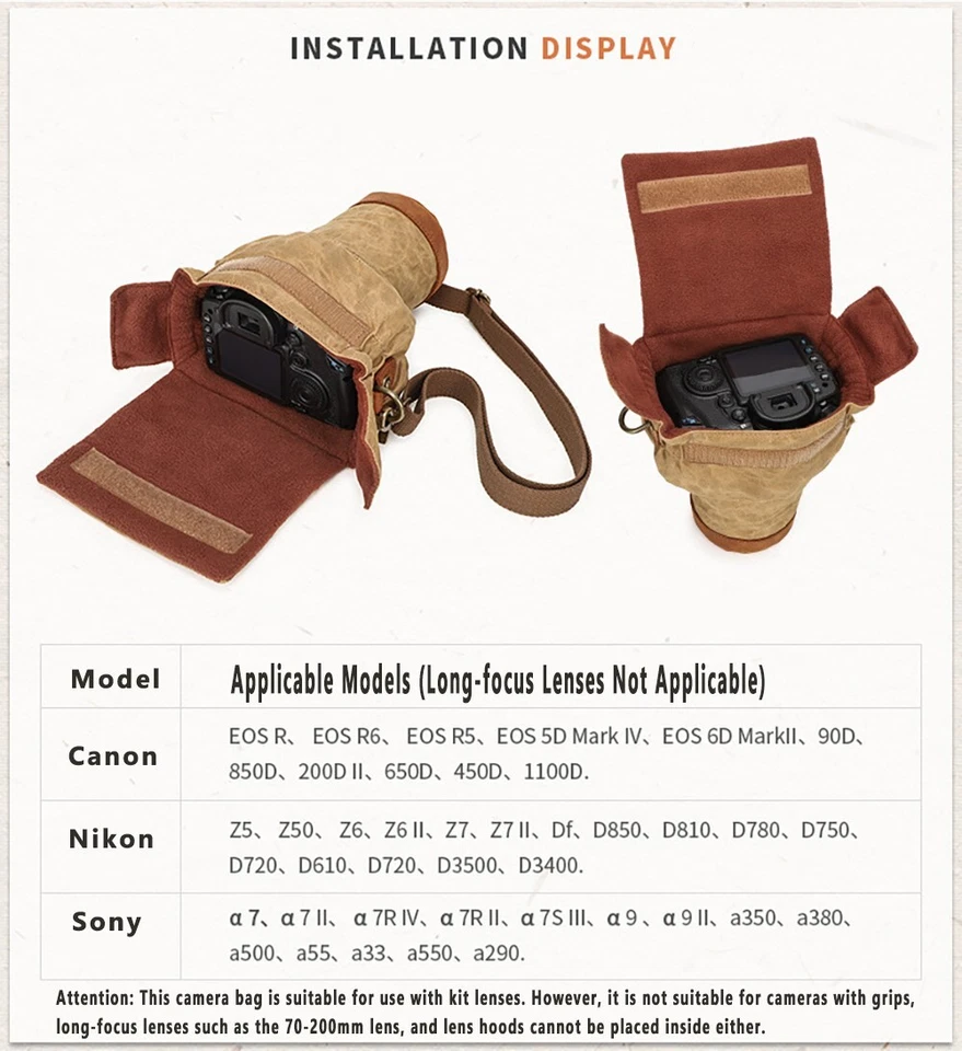 Воловья кожа амортизирующий и падение устойчивый наплечная сумка для Canon 90D/850D/1100D - Изображение 2 из 4