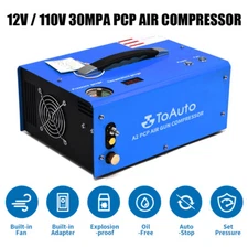 TOAUTO 30Mpa High Pressure 12V/110V Pump Airgun PCP Air Compressor Auto Stop
