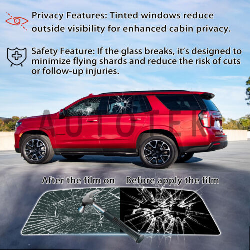 PreCut Film Front Two Door Windows Any Tint Shade % For Tesla Model Y 2020-2024 - Picture 9 of 11