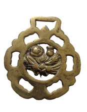 Antique Scottish Thistle Flower & Shamrock Horse Brass Horse Harness Ornament