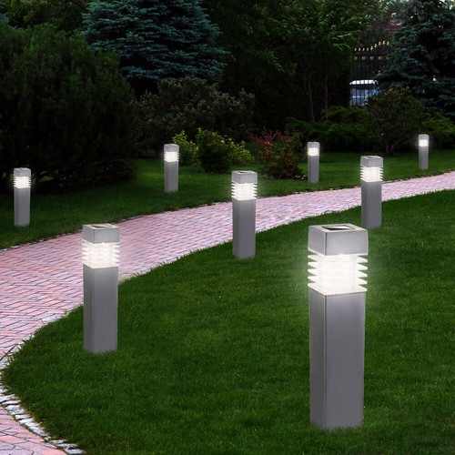 Außen Solarleuchte Gartenlampe grau LED Wegeleuchte Terrassenleuchte 4er Set - Bild 12 von 12