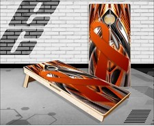 Orange Ribbon Cornhole Boards Bean Bag Toss Game
