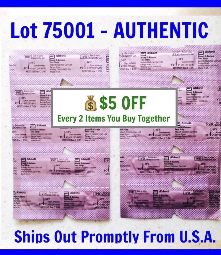 100 Abbott Blood Ketone Test Strips for PRECISION XTRA &other meters