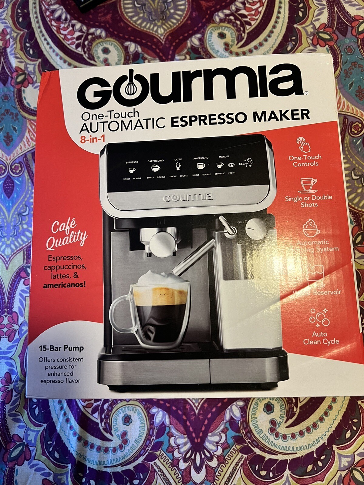 BRAND NEW Gourmia 8In1 Automatic Frothing Expresso Coffee Maker eBay