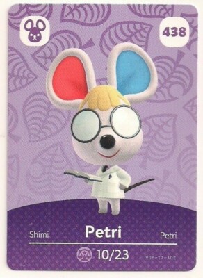 Animal Crossing amiibo Card: Petri 438 Series 5 Mouse New Horizons