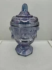 Vintage Jeannette Glass Candy Dish Iridescent Light Purple Baltimore Pear