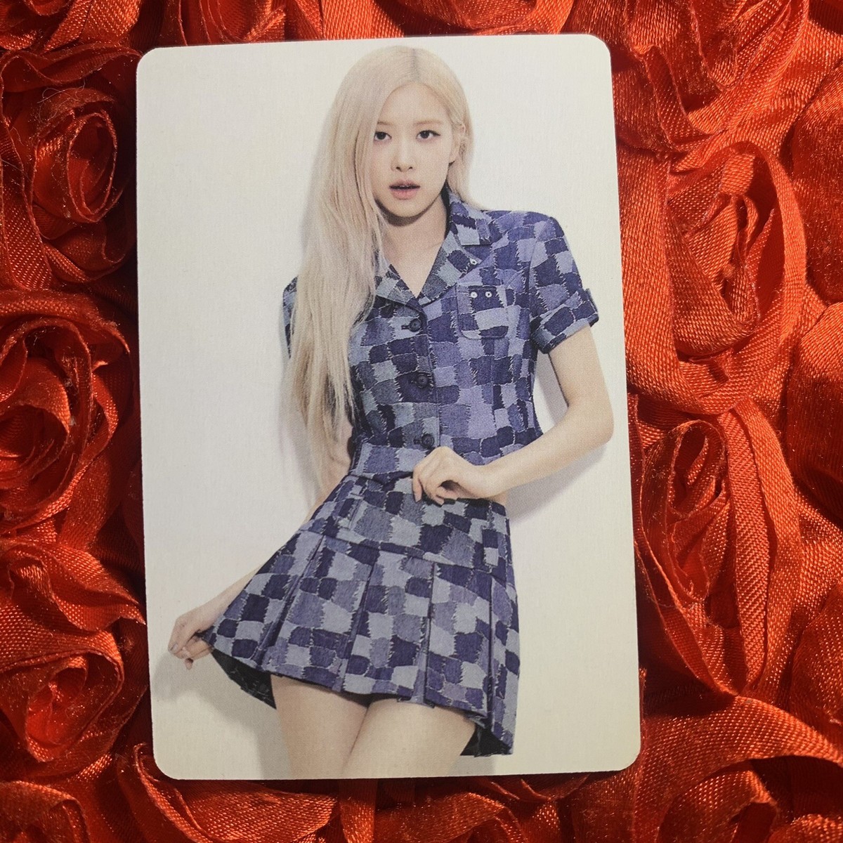 Rose BLACKPINK The Game Edition Celeb KPOP Girl Photo Card Summer Blue  Squares | eBay