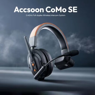 Accsoon CoMo SE Full-Duplex 400m 1312ft Wireless Intercom Headset System 2.4GHz 
