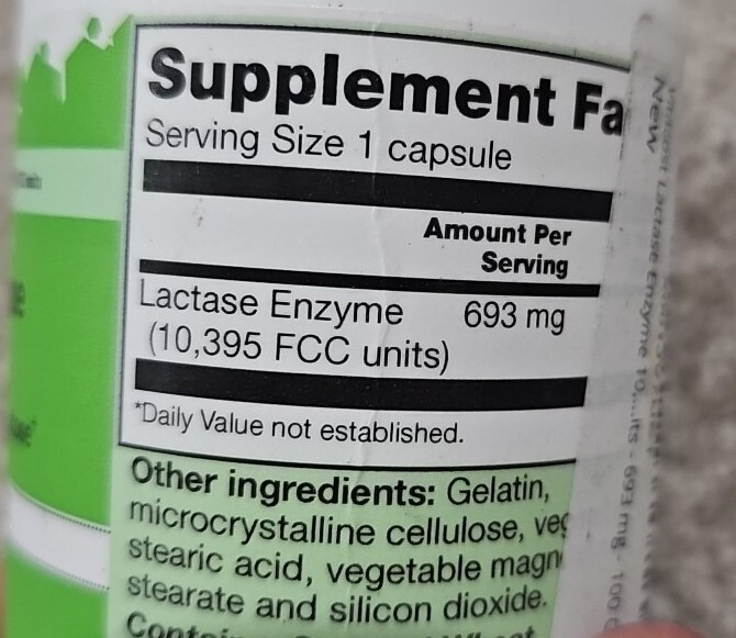 Vitacost Lactase Enzyme 10,395 FCC Units 693 mg 100 caps Exp 10/24 eBay