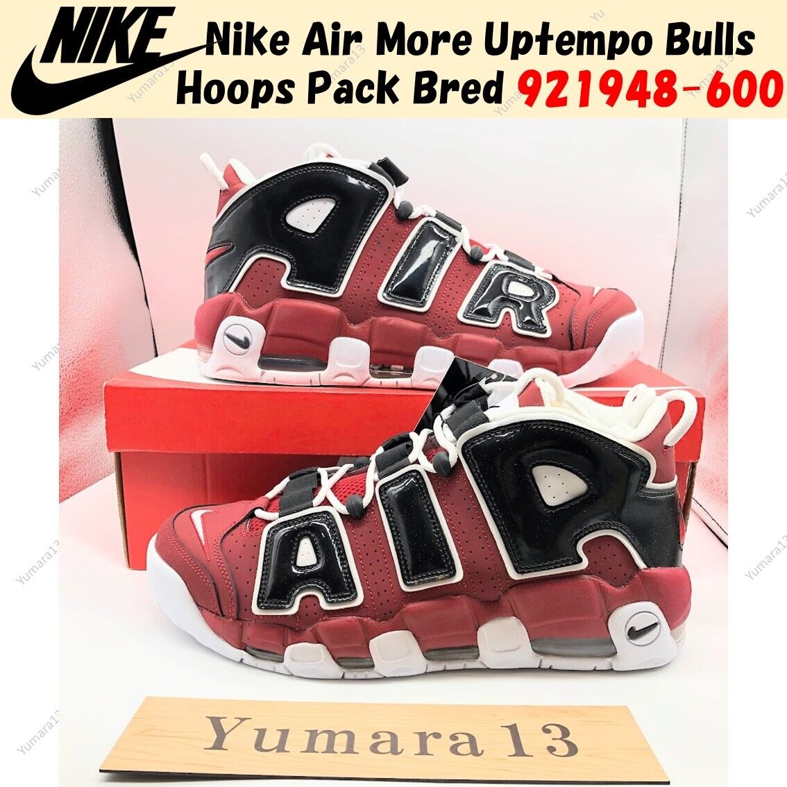 Nike Air More Uptempo Bulls Hoops Pack Bred 921948-600 Men's Nike Air More Uptempo Bulls Hoops Pack Bred 921948-600 Men's