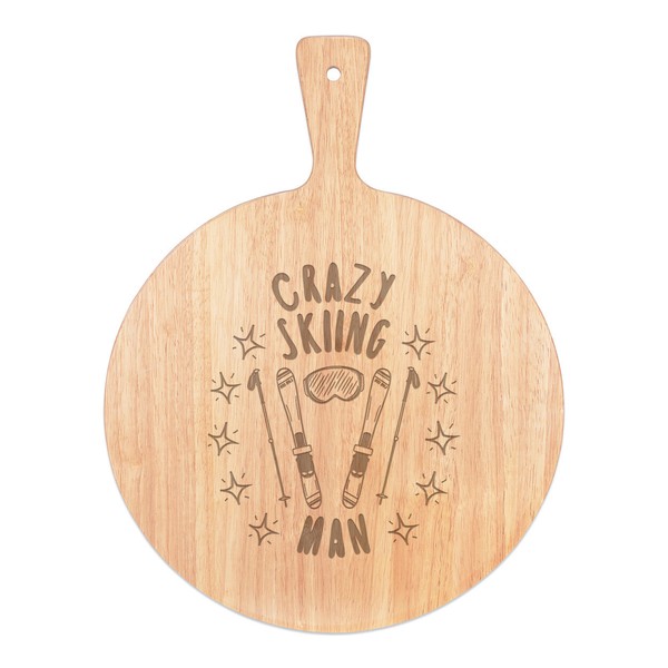 VerrüCkte Schifahren Mann Stars Pizza Brett Paddel Holz Lustig Sport Skier Best-image