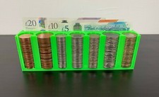 Coin Cash Note Money Organiser Mini Storage Box Holder Sorter Savings Wallet Gn