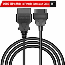 16 Pin 1.5M Male to Female OBD2 5ft Diagnostic Extension Adapter Cable Connector